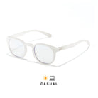 lunettes anti lumière bleue vintage couleur frost blanc en polycarbonate, verres transparents sur fond blanc