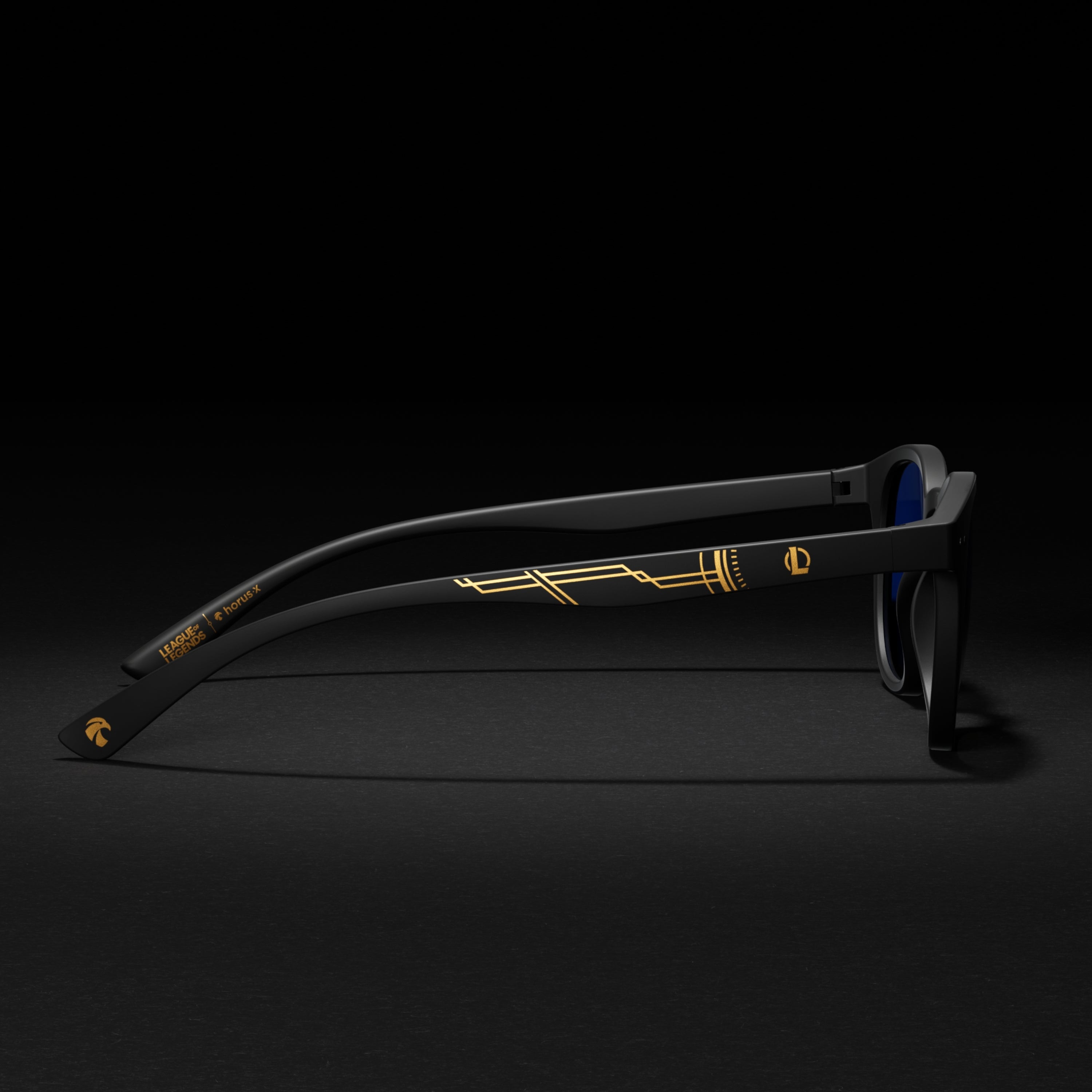 lunettes horus x league of legends modèle urban nexus vue du côté droit sur fond noir