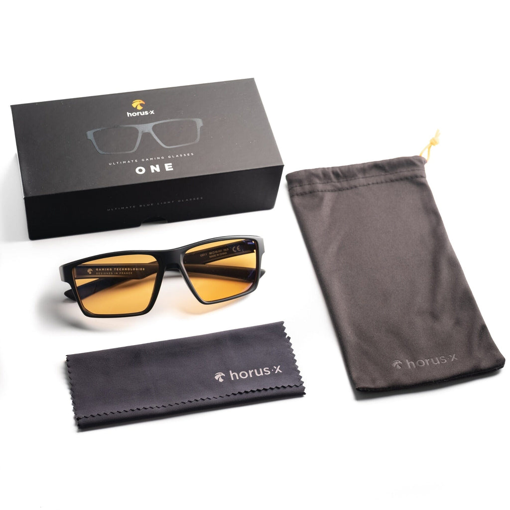 lunettes gaming anti lumière bleue one amber package